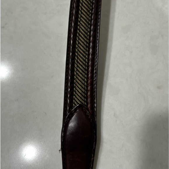 Brighton Belt Brown Leather with Inlay Men 36 Brass Tone Buckle P2707 - Picture 8 of 10